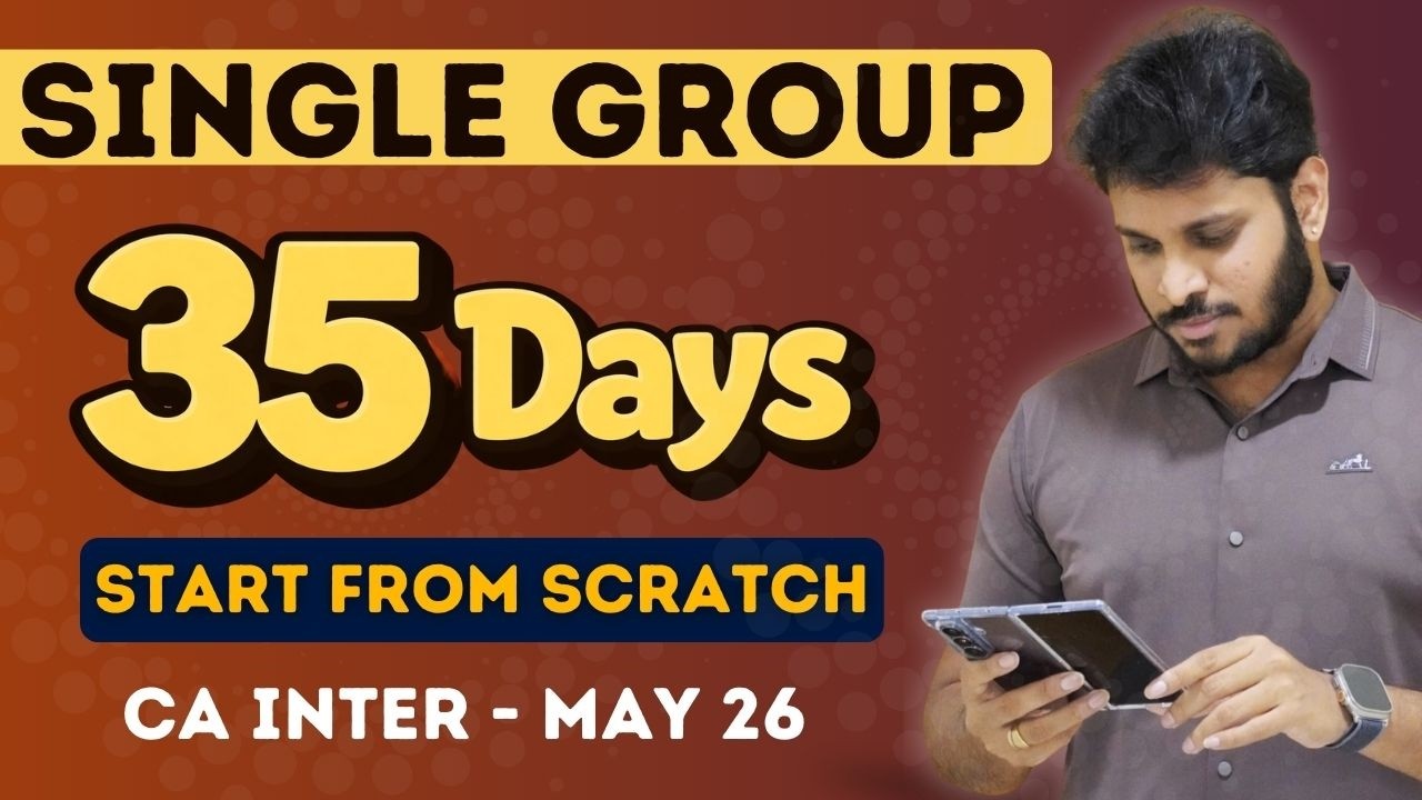 Single Group Preparation Strategy | CA Inter May 2026 Exams - YouTube