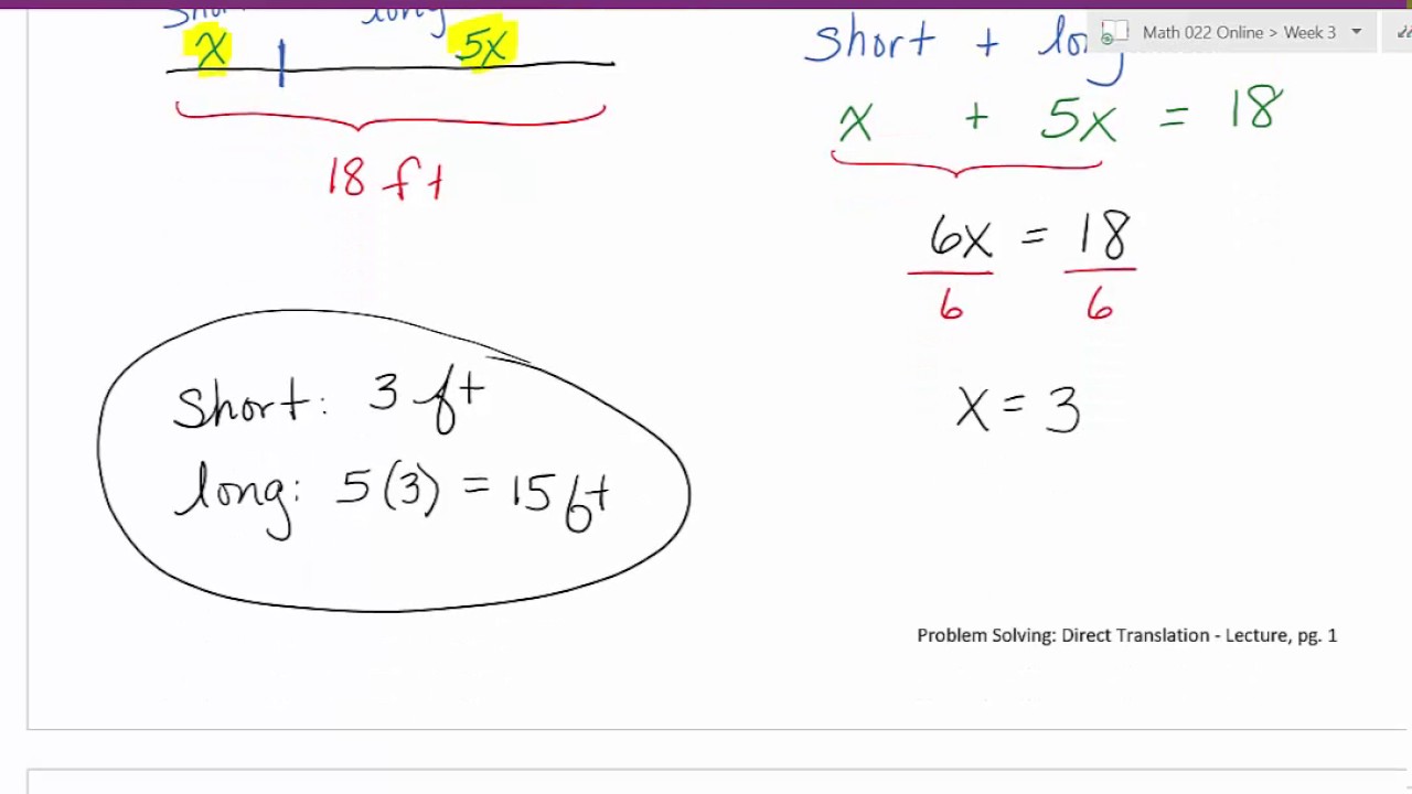 Problem Solving Direct Translation - YouTube
