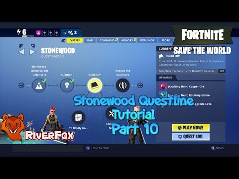 Fortnite Save The World (STW) - Stonewood Questline Tutorial part 10 - Build Off