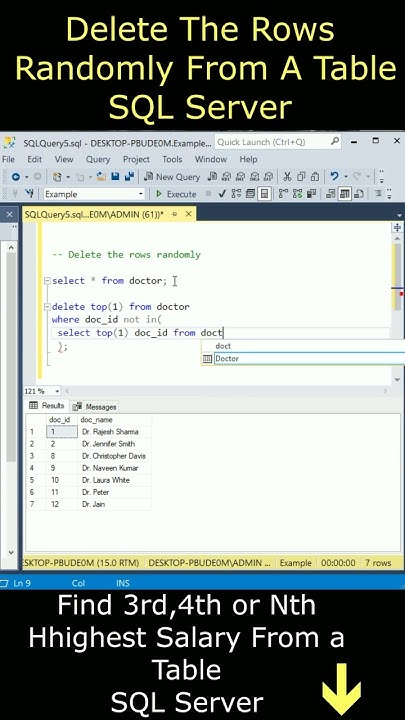 How To Delete the rows from a table randomly #sqlserver - YouTube