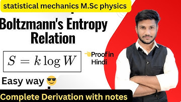 Boltzmann Entropy Relation / S = k log w  #entropy  #education #physics