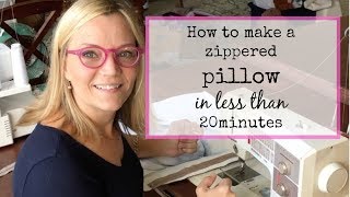 make a zippered pillow in less than 20 minutes