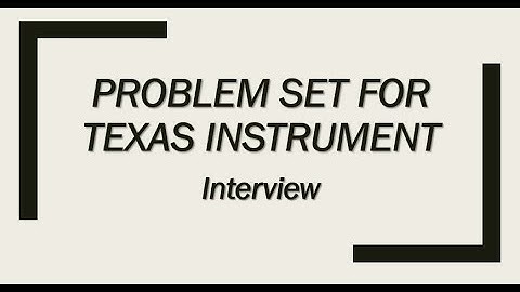 MOCK Interview Problem Set 1 for MS Texas Instrument India Sponsored Program | IIT Madras