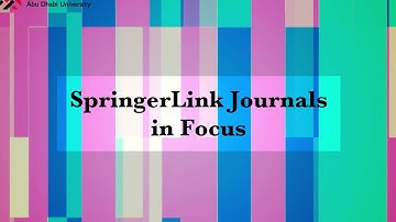 ADU Library in Focus Videos | SpringerLink Journals in Focus