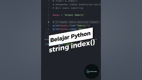 Belajar Python Dasar Untuk Pemula  - string index()