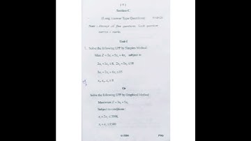 RDVV University Questions Paper MSc Maths Linear Programming