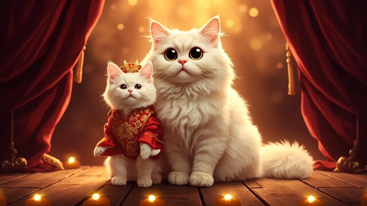 Mama cat sews a Gold‑Embroidered Dream Dress for Her Little Girl 💖👗✨