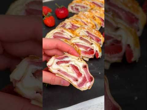 Ленивый рулет к чаю с творогом и тесто замешивать не надо #кчаю #выпечка