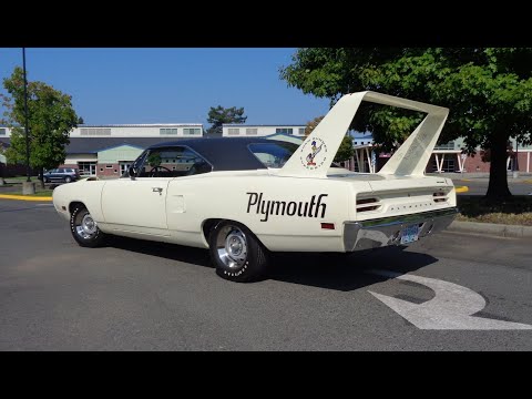 LAST FACTORY PRODUCED 1970 Plymouth Superbird 440 in White & Ride