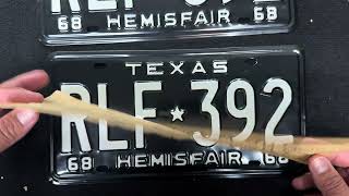 1968 Texas License Plate Pair￼