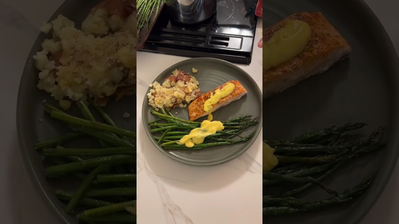 Salmon and Hollandaise Sauce. 