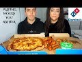 DOMINOS LARGE PIZZA MUKBANG | SPICY BBQ WINGS | CHOCOLATE CHIP COOKIES