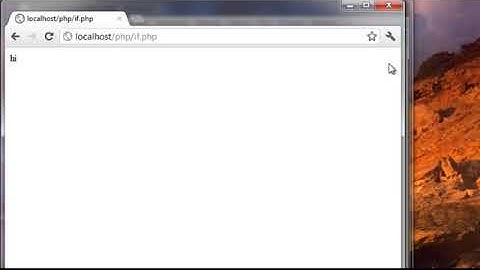 Php Tutorial - If Statement