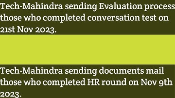 Tech-Mahindra sending documents upload mails | Evaluation process mail #techmahindra#jobs #interview