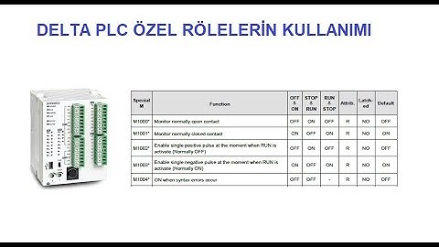 20- DELTA PLC Özel Bit (Röle) Adreslerinin Kullanımı #DELTAPLC