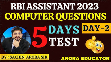 RBI Assistant Computer Questions | RBI Assistant 2023 | RBI Assistant Computer Mock Test | Day-2 |