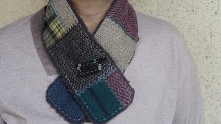 퀼트 울자수 목도리 만들기│Patchwork Embroidery Wool Scarf │ How To  Make DIY Crafts Tutorial