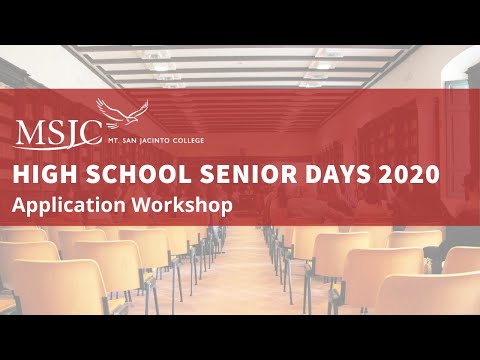 MSJC Application Workshop