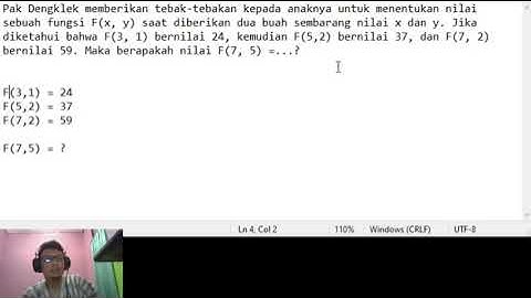 Pembahasan Soal KSN Bidang Informatika Komputer Tingkat Kabupaten 2020 No.1