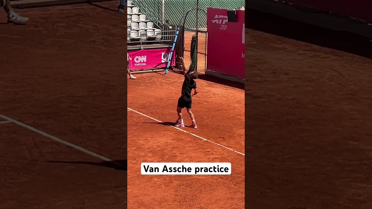 Luca Van Assche practice in Estoril Open ahead of Round of 16 clash with Pablo Carreño Busta #atp