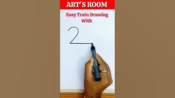 How To Draw A Train with Number 2 | Easy Drawing #shorts #youtubeshorts #drawing #artsroom
