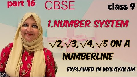 chapter 1 Numbersystem √2,√3,√4,√5 on a numberline CBSE maths class 9 in Malayalam