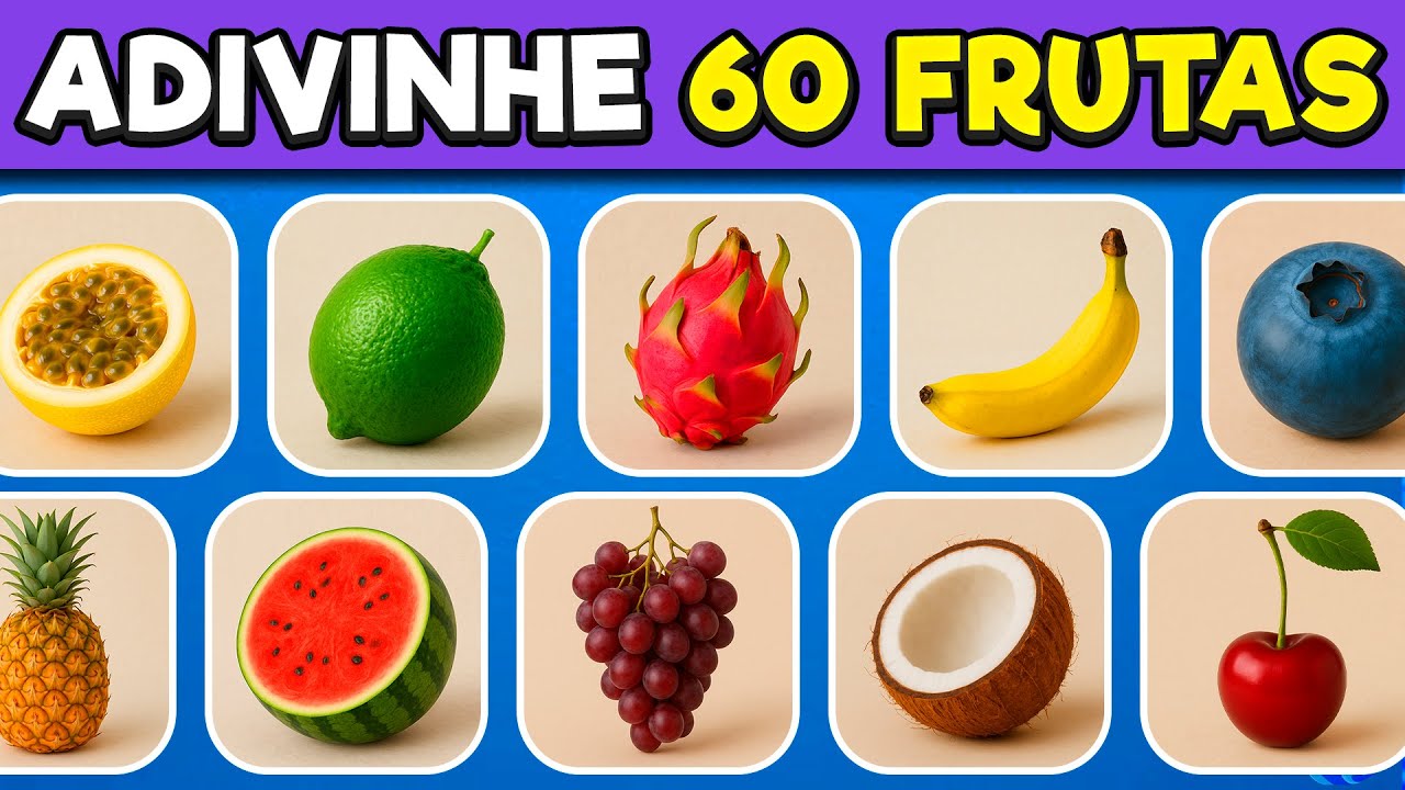 Adivinhe a Fruta em 3 Segundos | 60 Frutas para adivinhar | Mundo Quiz