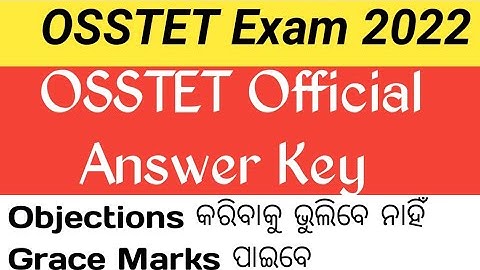 OSSTET Official Answer Key 2022|OSSTET Result