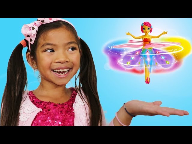 Emma Pretend Play w/ Flying Flutterbye Fairy Deluxe Light Up Doll Girl Toy  - YouTube