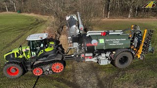 Gülle fahren 2023 - tillage - CLAAS Axion 960 Raupe Traktor Landwirtschaft Farmer driving slurry