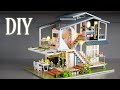 Diy miniature dollhouse kit  monet garden  villa with garden relaxing satisfying