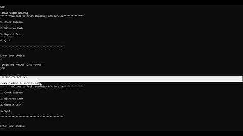 ATM Transaction Project based on C# console