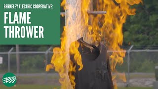 Flame Thrower Shirt Burning Demo by Berkeley Electric Cooperative