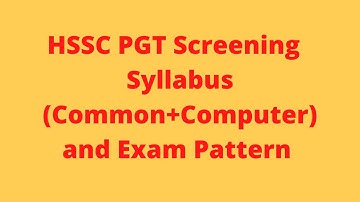 HSSC PGT Screening Syllabus (Common) +Computer Syllabus in Detail // Updated Syllabus