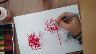 speed painting red spider lilies (Tokyo ghoul Rize flowers)