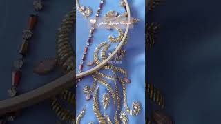 hand Embroidery beads work design ?✂️?shorts youtubeshorts beadwork التنبات