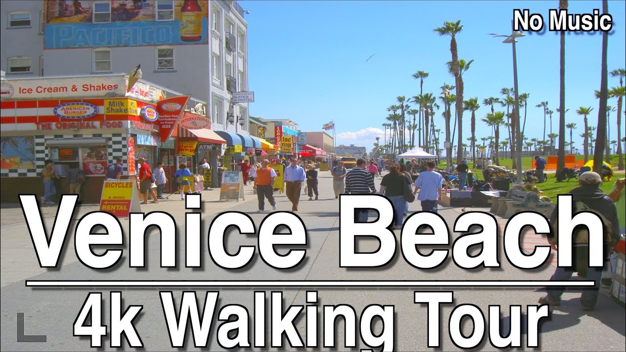 Walking Tour Venice Boardwalk Los Angeles California | 4K Dji Osmo | No Music