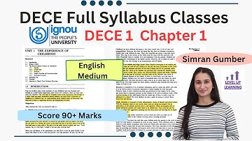 DECE 1 Chapter 1 English IGNOU Simran Gumber Level Up Learning