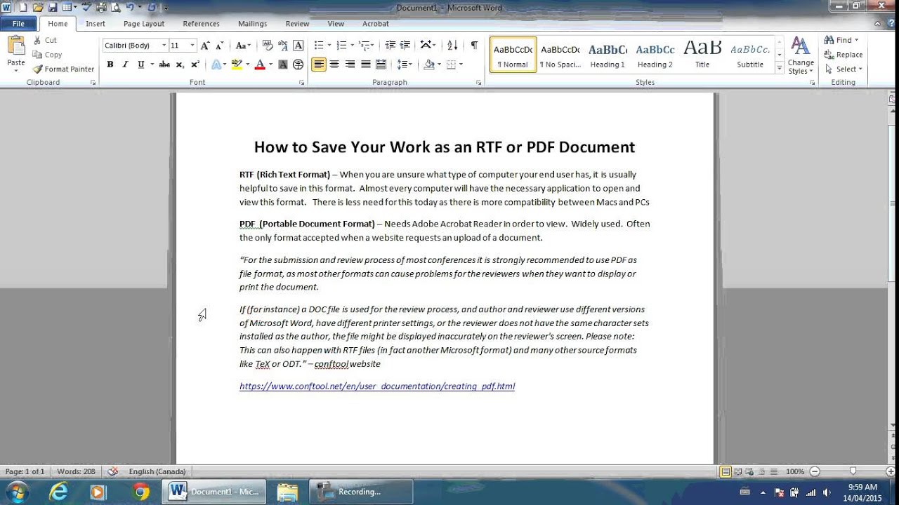 How To Save a File As an RTF or PDF YouTube