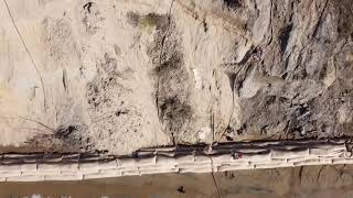 Coloma geotextile bag installation (Apr 2021)