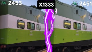 (10 Cars) (2 Bike Coaches 2453 & 2451!) GO X1333 - 355 With 621 Departing Clarkson