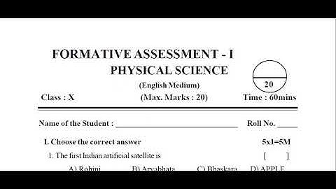 AP10th Formative Assessment-1 Question Papers for 2022-23  | AP 10th class Physics FA-1 model paper