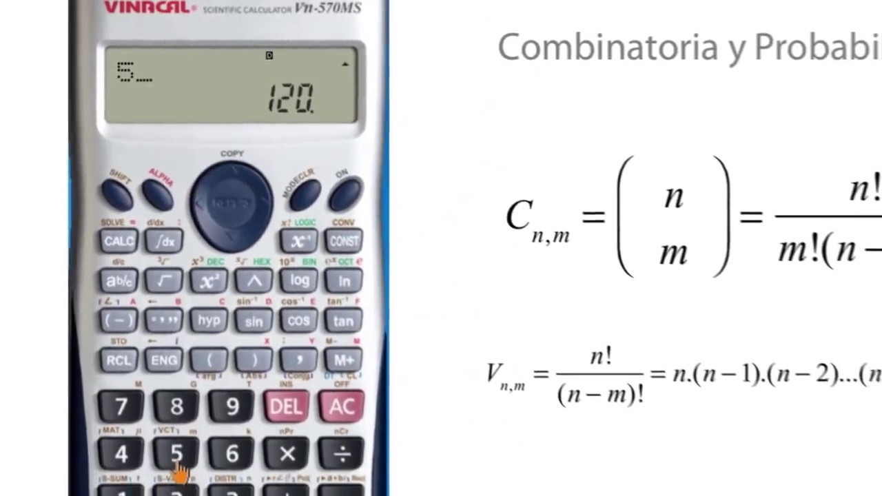 Cómo utilizar calculadora CASIO para cálculos de combinatoria - YouTube
