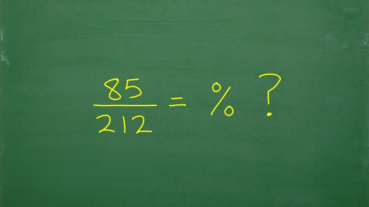Write 85 212 As A Percent Let s Solve The Percent Problem Step by 
