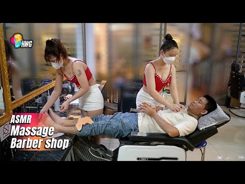 Experience Vietnam massage barber shop full service with two beautiful staff and skilled