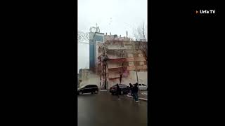 Video shows building collapse after Turkey quake