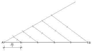 Dividing a line segment into equal parts (Thales theorem)