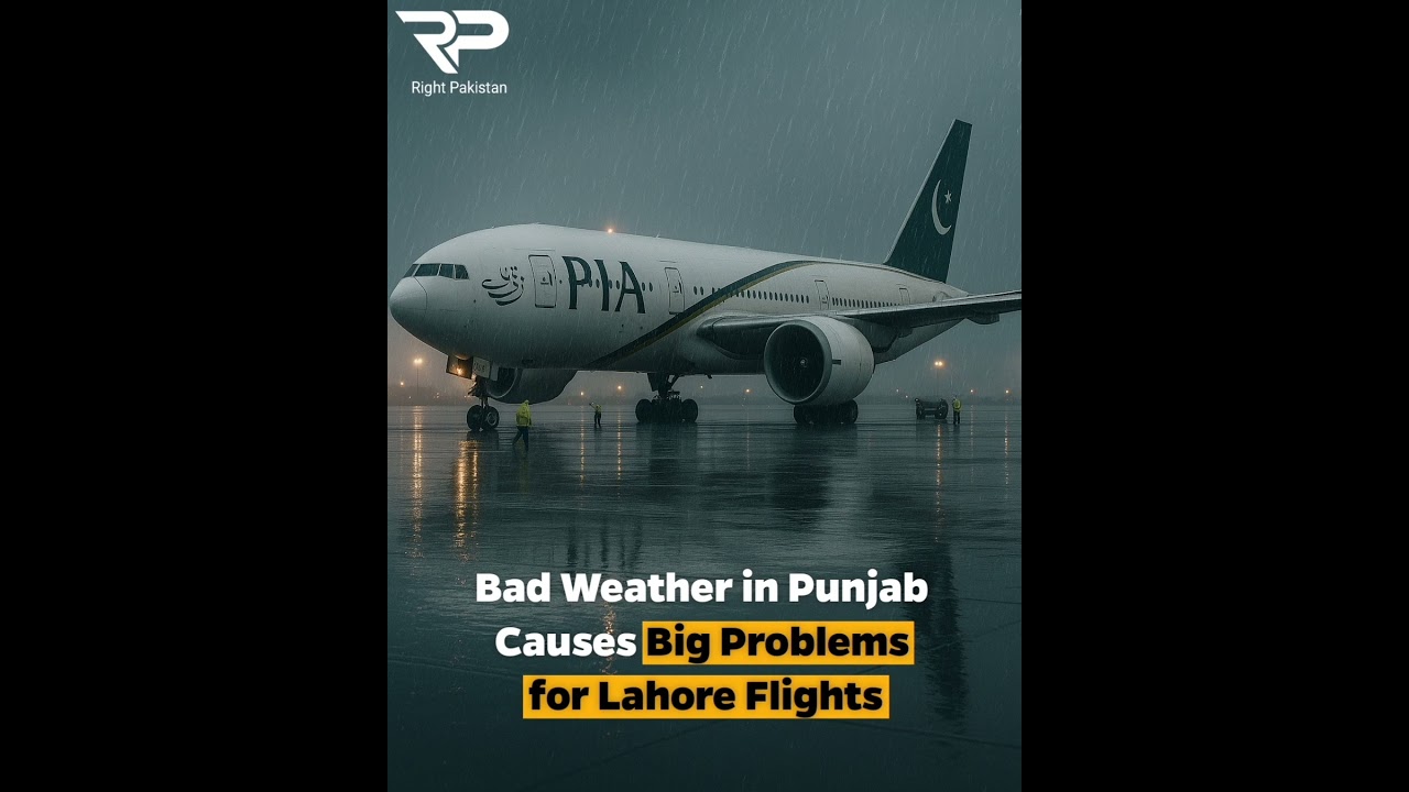 Due to bad weather in Punjab, flight operations at Lahore Airport have been badly affected.