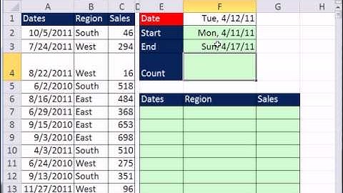 Excel Magic Trick 849: Extract Records For Week With Formula that works in Excel 2003, 2007, 2010