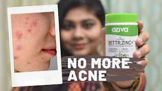 Acne Control Solution | Oziva Plant Based Bettr.Zinc+ with Ayurvedic Herbs Vegan Skincare